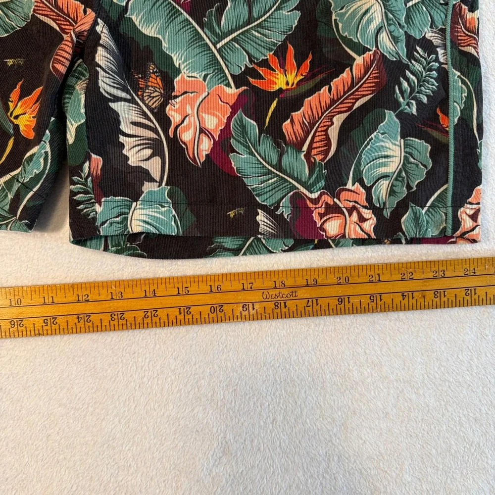 Diamond Supply Co Mens Tropical Corduroy Swim Trunks Black Floral Size L 34